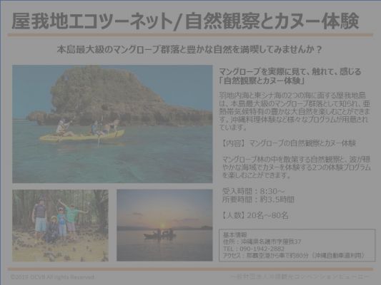屋我地エコツーネット/自然観察とカヌー体験