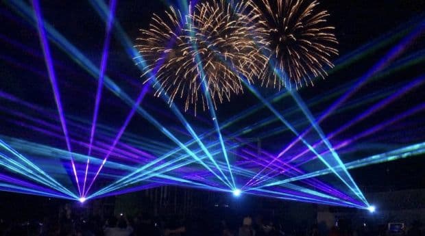 イベントレーザー演出、打ち上げ花火