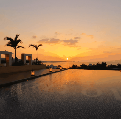 Sunset from the Hotel’s Infinity Pool