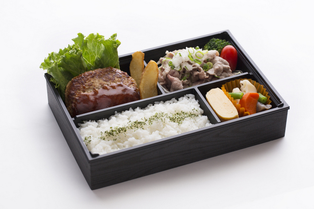 手ごねハンバーグと豚しゃぶコンボ弁当